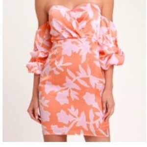 Lulus Floral Off-Shoulder Dress